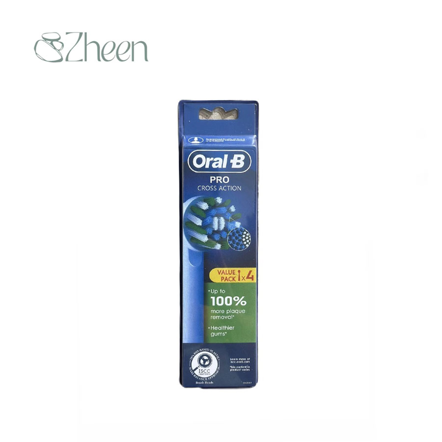 سری یدک مسواک برقی اورال بی مدل PRO CROSS ACTION بسته 4 عددی سفید